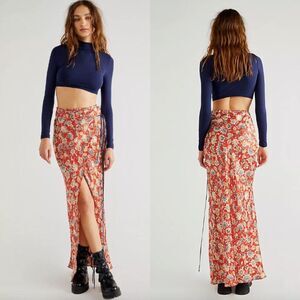 Bec & Bridge Red Floral Maxi Skirt